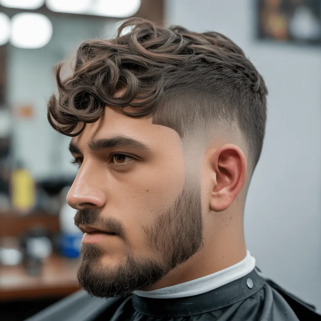 Corte de pelo Edgar esponjoso con desvanecimiento cónico