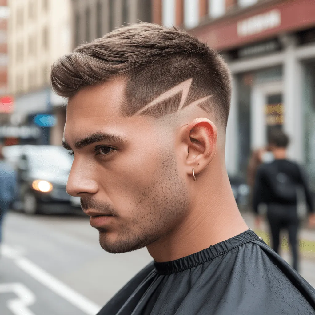 Pequeño diseño Lightning Bolt en fade medio y estilo elegante.