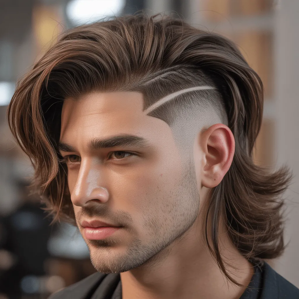 Undercut con pelo largo y acabado moderno, estilo 2025, Undercut Low Fade