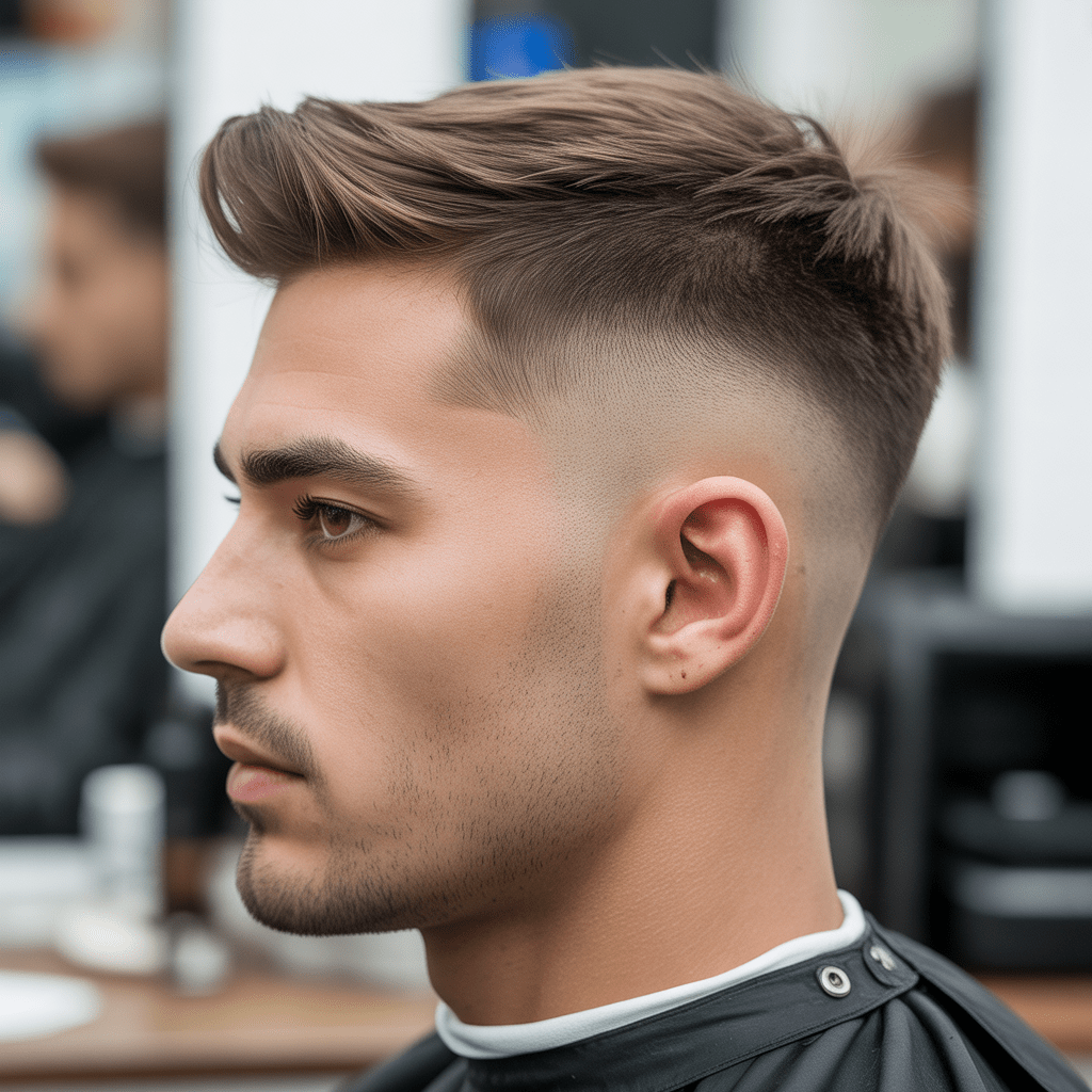 Peinado taper low fade ultra realista con parte superior más larga, Undercut Low Fade