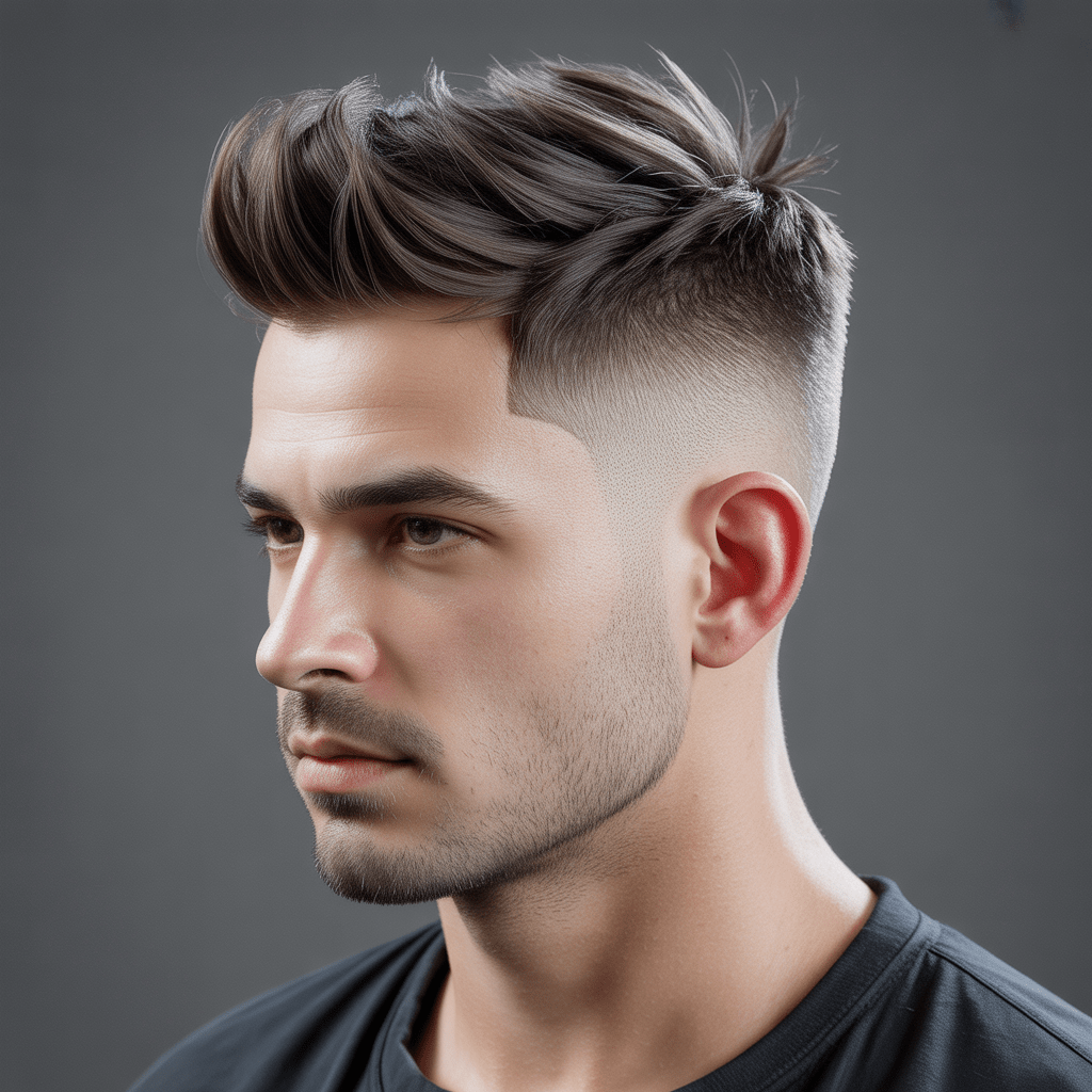 Peinado undercut con desvanecido medio marcado y textura limpia, Undercut Low Fade
