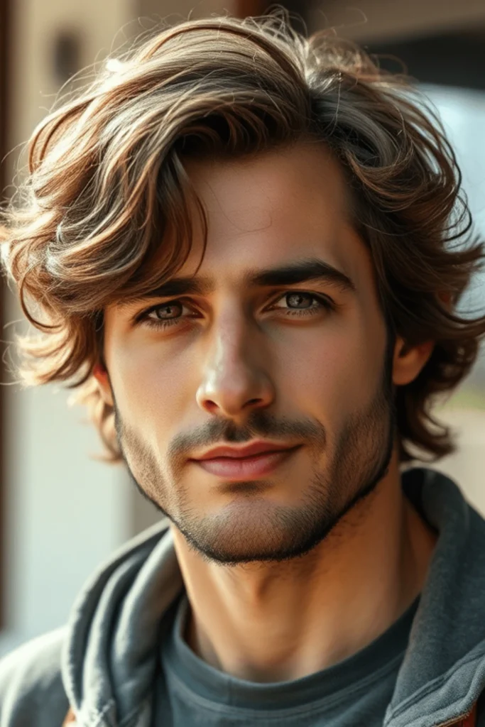 Wolf cut corto para hombres, estilo moderno con capas texturizadas y acabado limpio de barbería, wolf cut para hombres