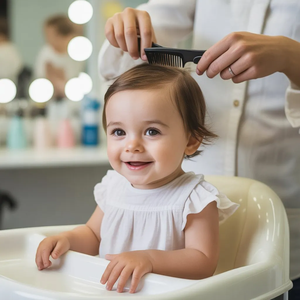 Corte de pelo corto clásico para bebé con estilo suave