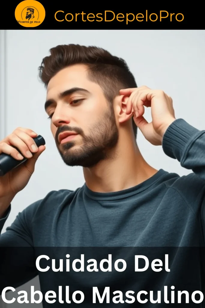 Hombre aplicándose un producto para el cuidado del cabello (2025), cuidado del cabello masculino