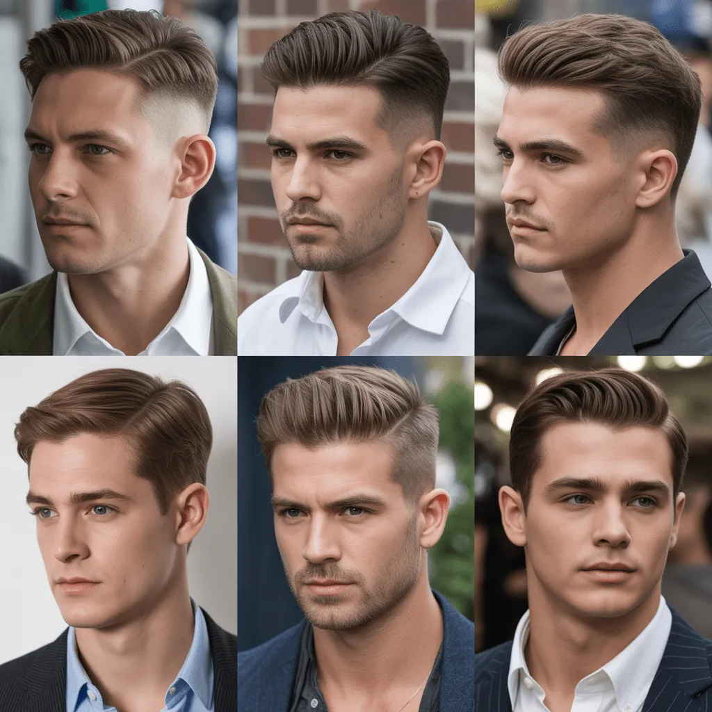 Hombre con corte taper fade, destacando líneas nítidas y un acabado pulido en su cabello liso. cortes de pelo para hombres con cabello liso