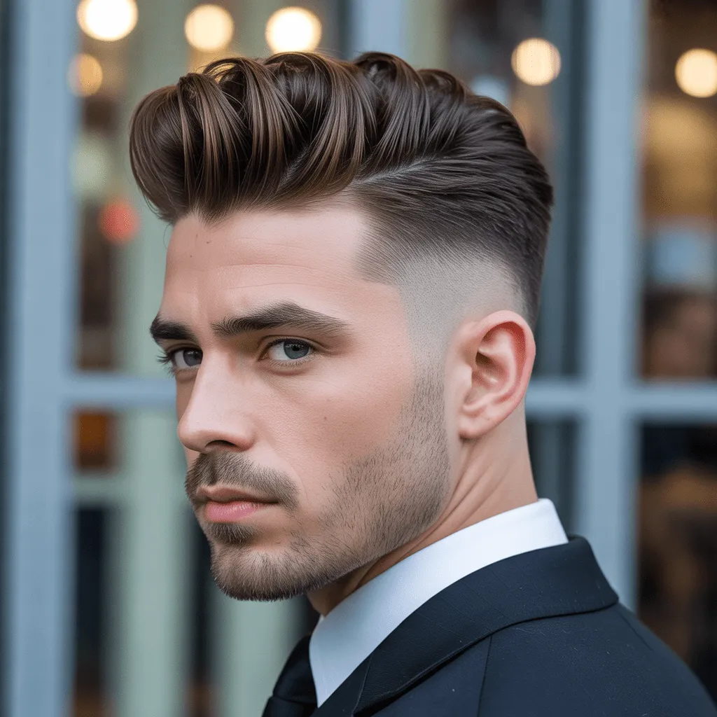 Copete moderno con degradado bajo, creando un contraste marcado para un acabado limpio y elegante.