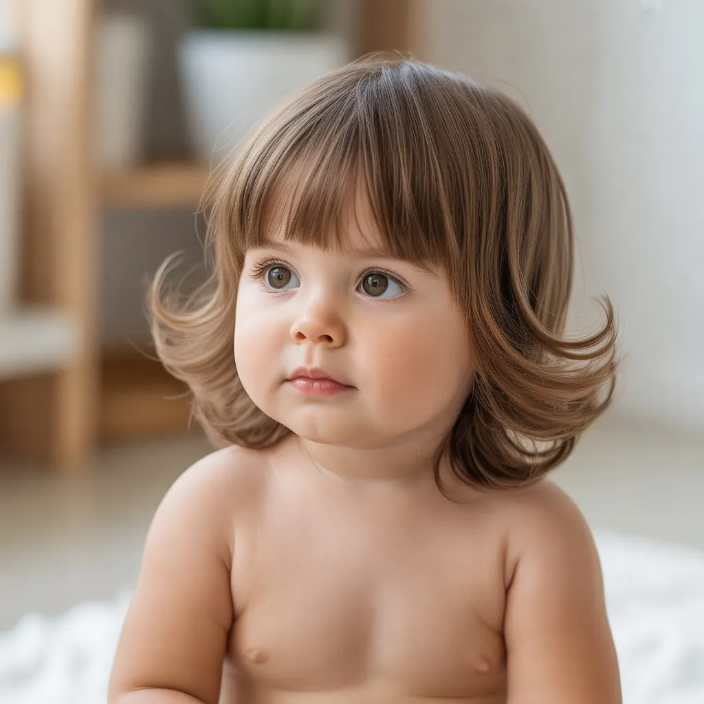 Padre ayudando a su bebé durante un corte de pelo en un ambiente tranquilo