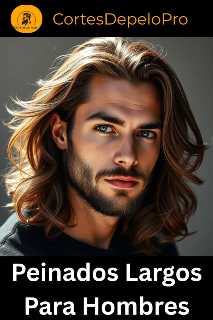 Peinados largos a capas para hombre, estilo 2025, con movimiento natural y un look masculino moderno. peinados largos para hombres