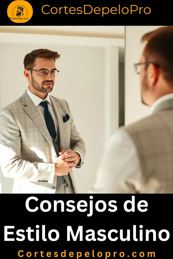 Hombre revisando el ajuste de su ropa frente al espejo, ejemplo de consejos de estilo masculino 2025
