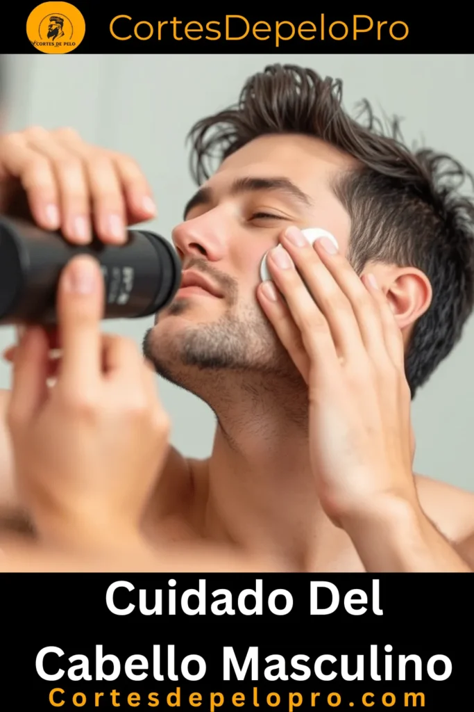 Hombre aplicándose acondicionador para el cuidado del cabello, cuidado del cabello masculino