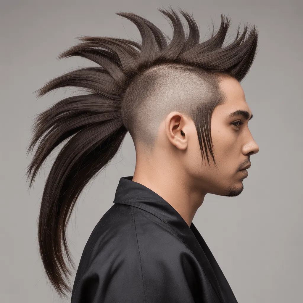 Un corte de pelo «cola de lobo guerrero» con una coronilla elegante y afilada y una cola más larga y espectacular en la parte posterior, perfecto para personalidades atrevidas.