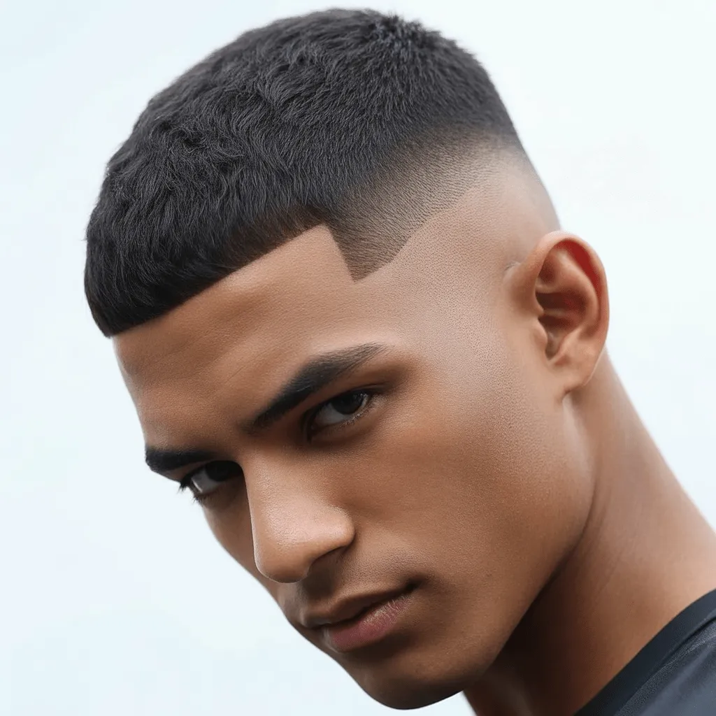 Corte desvanecido de hombre joven, transición suave entre los lados cortos y la parte superior texturizada, resaltando un diseño limpio y moderno. 2