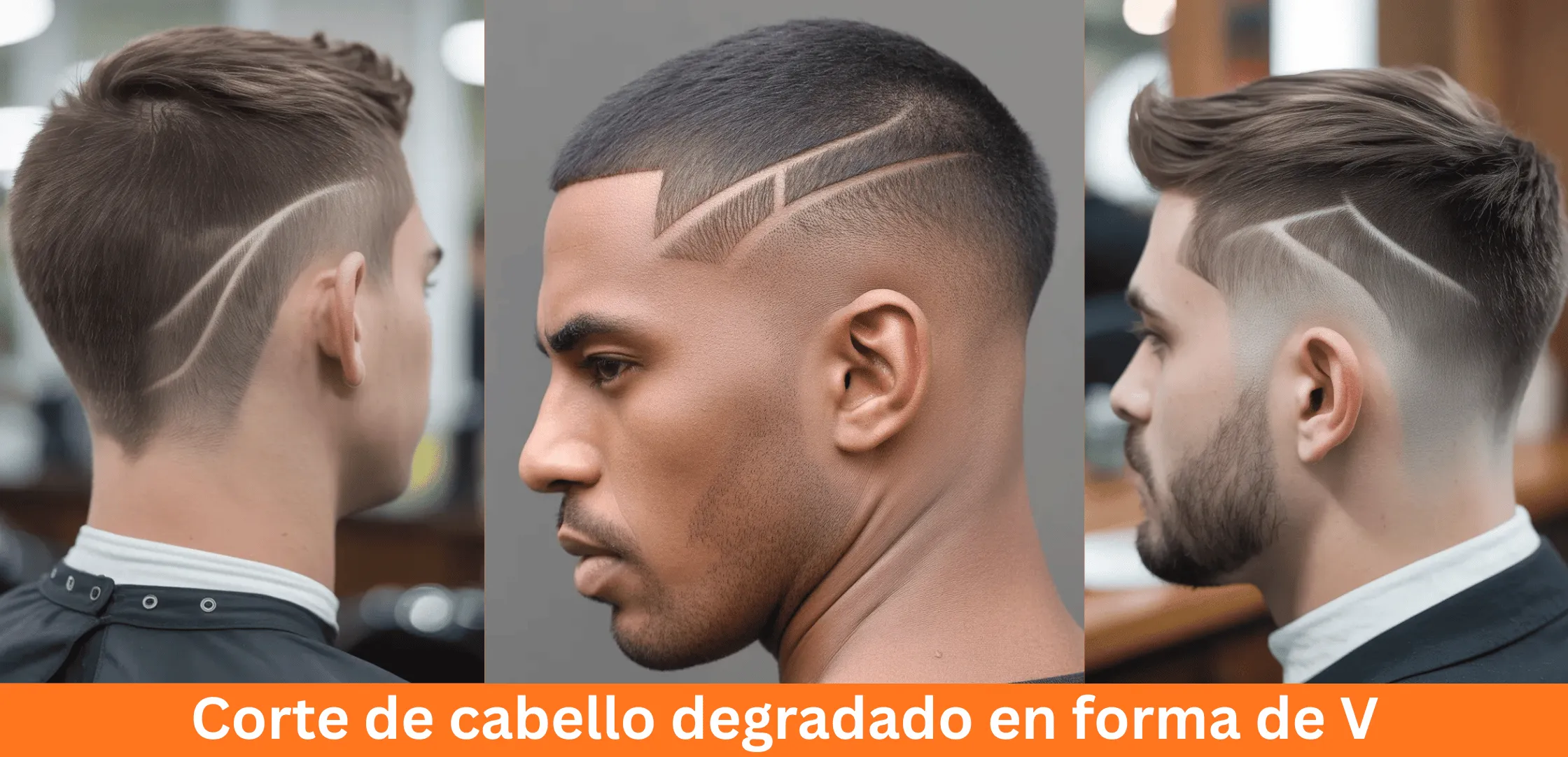 Corte de cabello degradado en forma de V