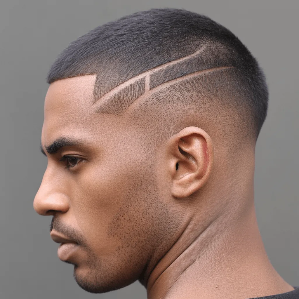 Primer plano del corte de pelo desvanecido en forma de V de un hombre, con líneas limpias que acentúan la mandíbula y el cuello, Corte de cabello degradado en forma de V