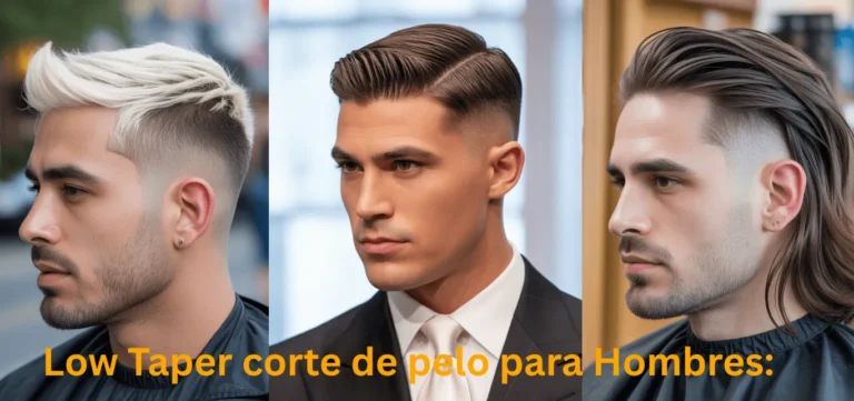 Corte de pelo Low Taper clásico para hombres, con un degradado suave en los lados y la parte superior peinada hacia atrás para un look elegante y profesional.,Low Taper corte de pelo para Hombres
