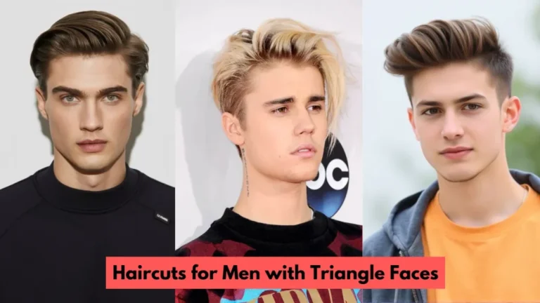 Corte de pelo con partido lateral para rostro triangular, añadiendo simetría y suavizando la línea de la mandíbula,