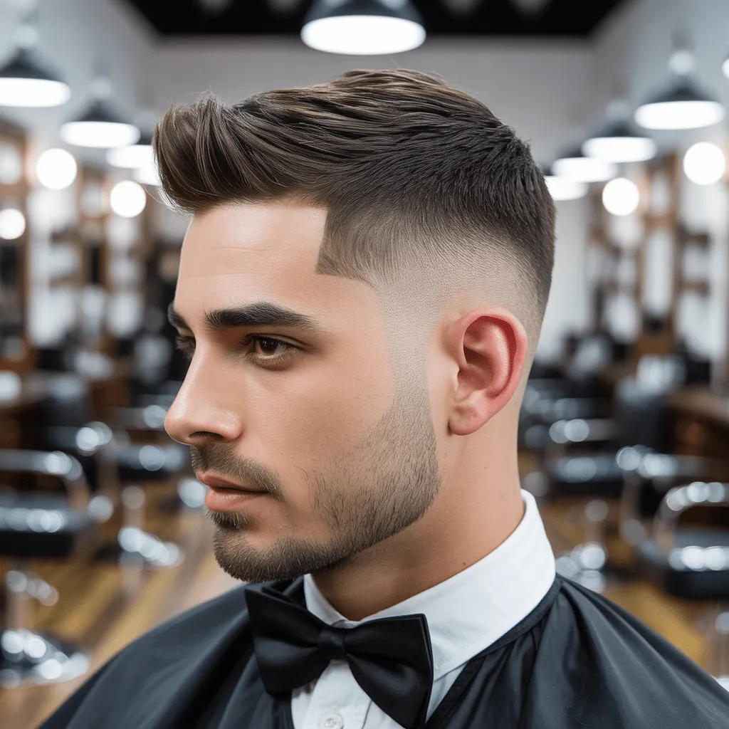 Corte de pelo corto con degradado bajo en hombre con cabello afro, mostrando cómo el estilo resalta la textura natural y se adapta a diferentes tipos de cabello.