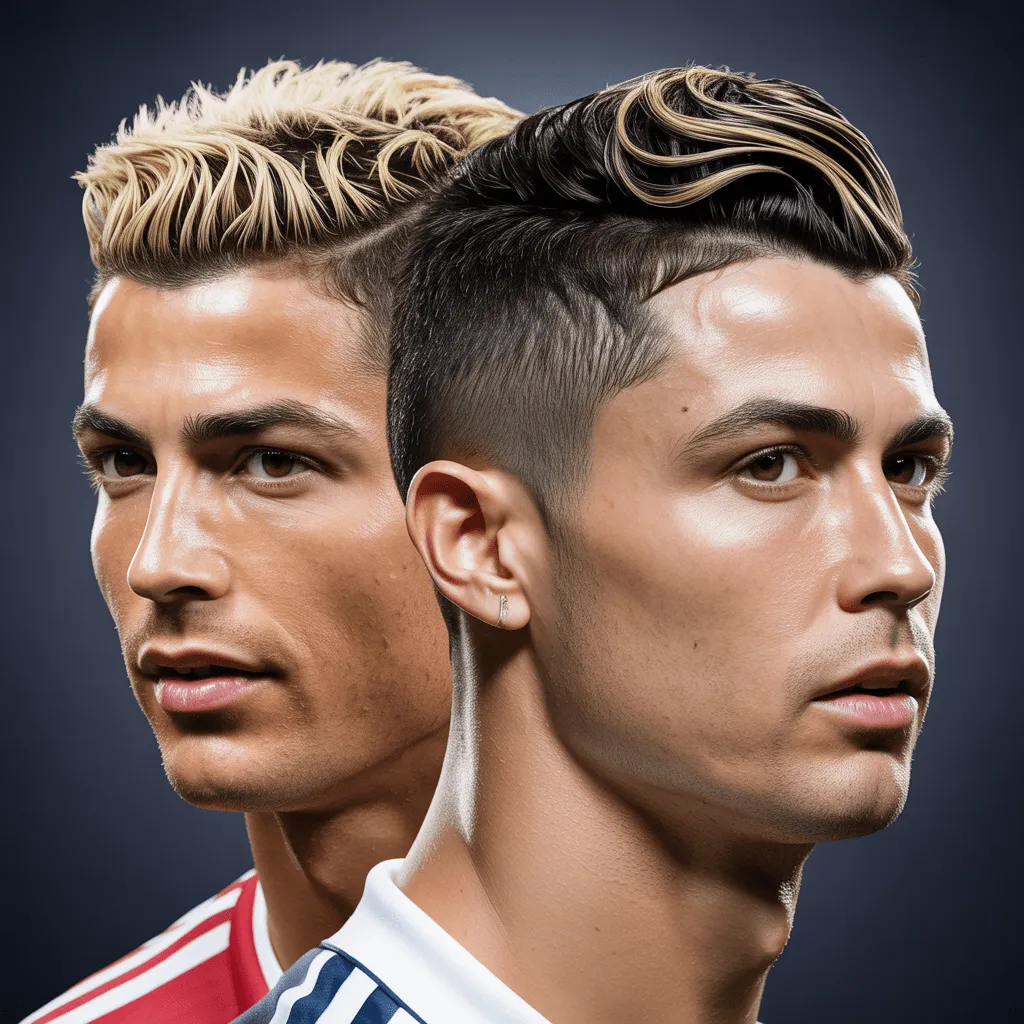 El corte de pelo de Cristiano Ronaldo durante su tiempo en el Manchester United, con un peinado puntiagudo y gelado, un look juvenil y de alto impacto.