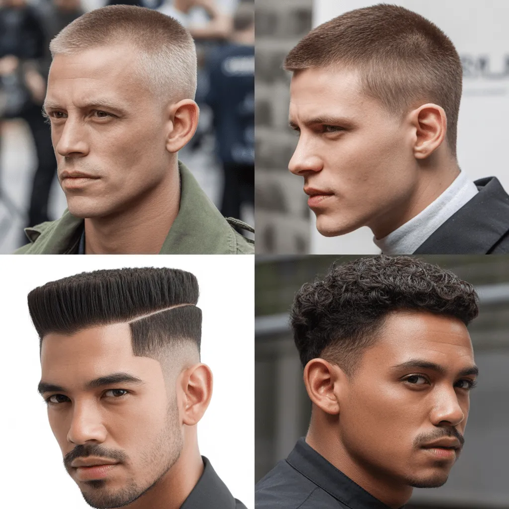 Corte de pelo flat top para hombres negros, con una parte superior alta y limpia, combinado con un degradado y un estilo audaz y moderno. , Corte de pelo flat top para hombres
