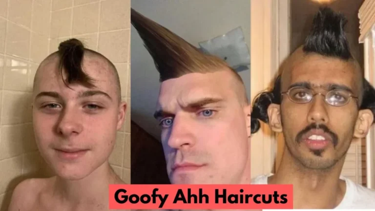 Corte de pelo Goofy Ahh con diseños extravagantes, incluyendo Mullet, Bowl Reduce, Zig-Zag, colores neón, y estilos mitad y mitad, ideal para aquellos que buscan un look atrevido y único.