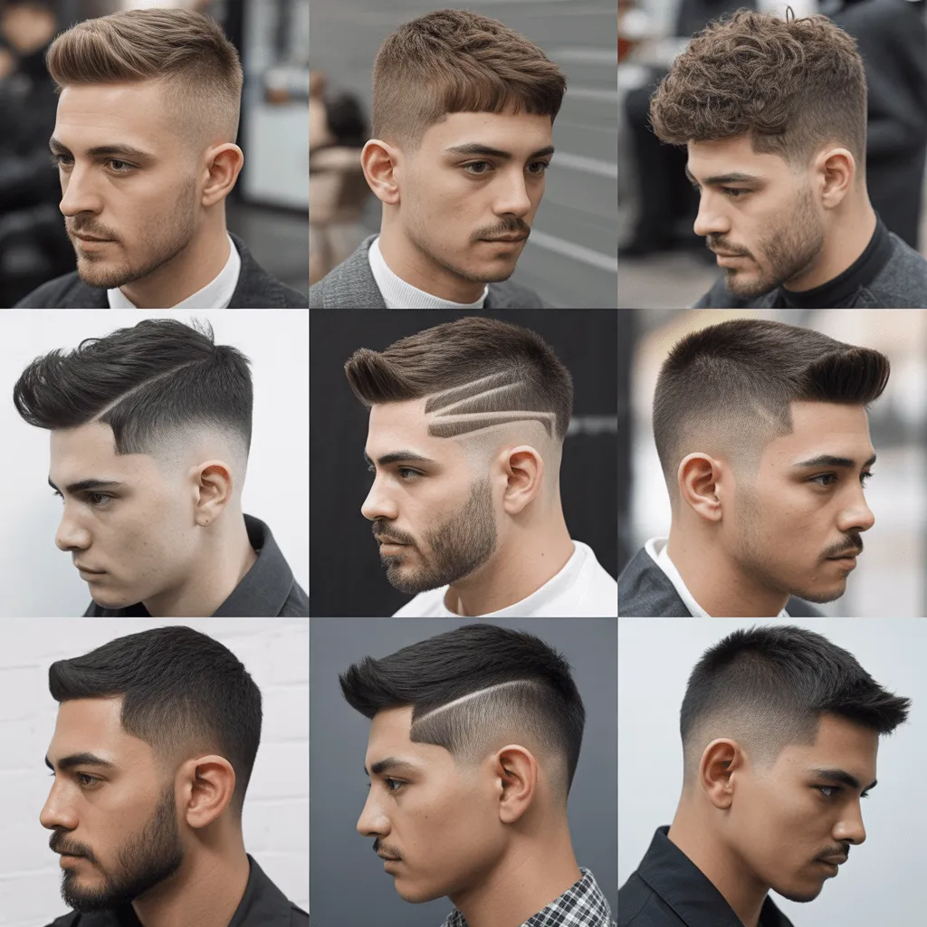 Corte de pelo Low Taper clásico para hombres, con un degradado suave en los lados y la parte superior peinada hacia atrás para un look elegante y profesional.