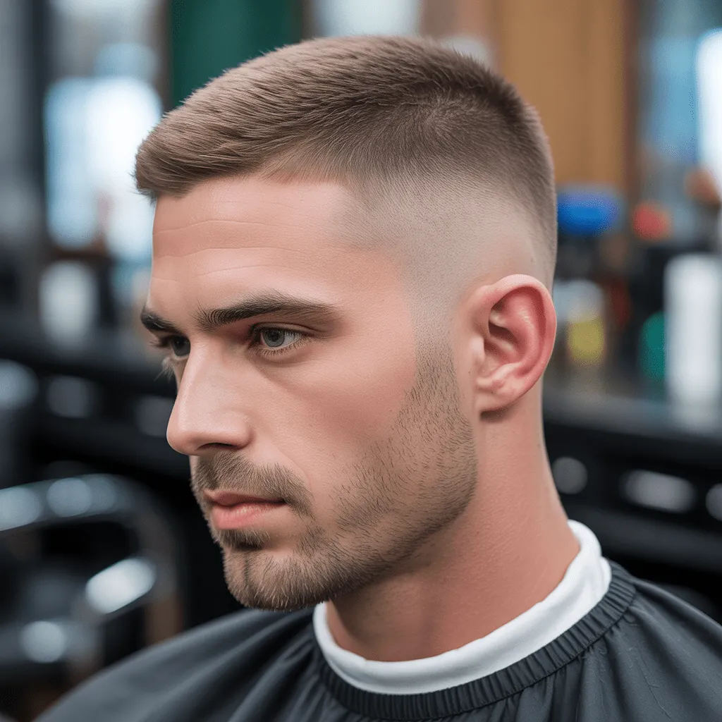 Corte de pelo Low Taper corto para hombres, con la parte superior corta y los lados bien degradados, ideal para un look limpio y fácil de mantener.