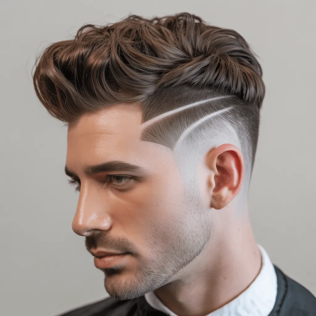 Corte de pelo Undercut Low Taper, con un desvanecimiento limpio en los lados y la parte superior estilizada para un look elegante y sofisticado.