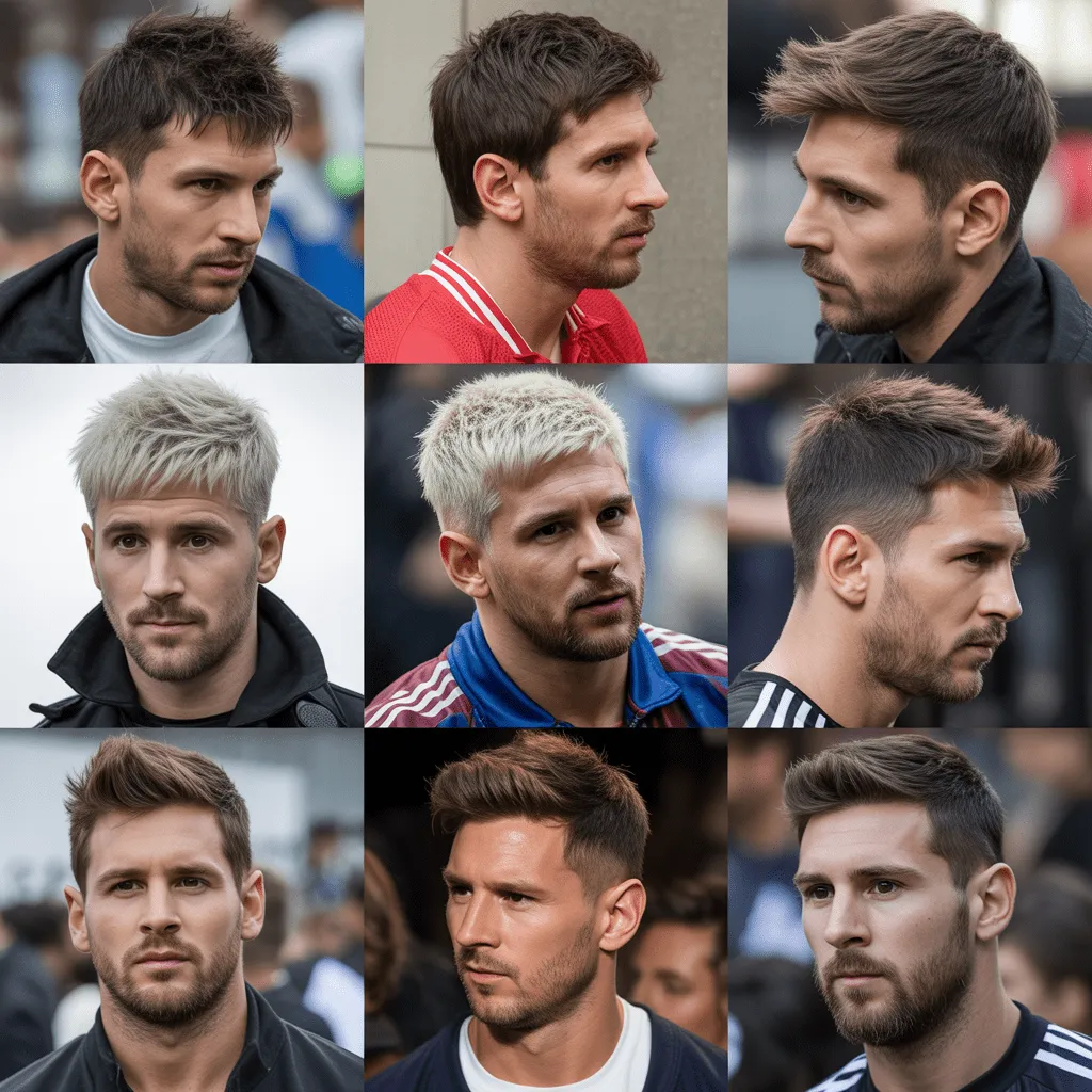 Corte de pelo undercut messy inspirado en Messi, con los lados afeitados y un volumen desordenado en la parte superior, ideal para un look moderno. Cortes de Pelo de Messi