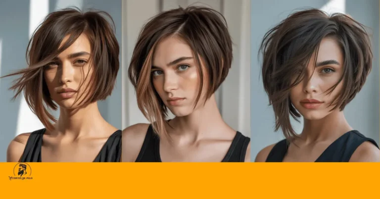 Mujer con corte bob asimétrico estilizado, transmitiendo confianza, personalidad y estilo único en su apariencia. Bob Asimétrico