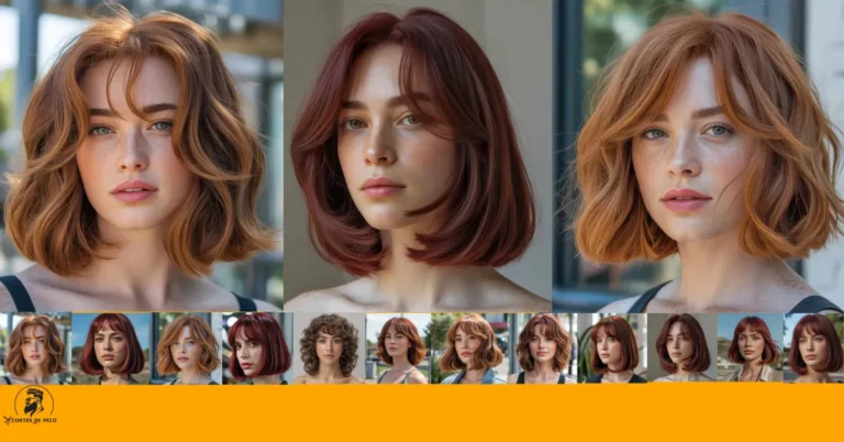 Bob Largo + Flequillo Cortina + Cherry Red