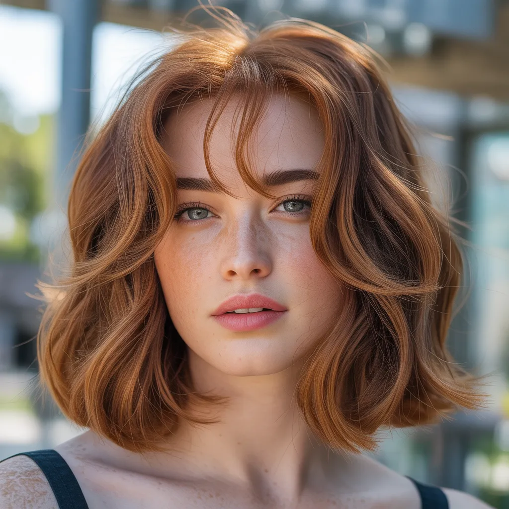 Bob Largo con Flequillo Cortina (Liso y Elegante)