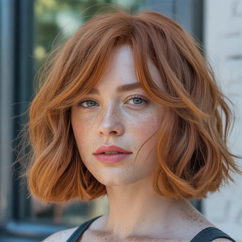 Bob Largo con Flequillo Cortina (Liso y Elegante)