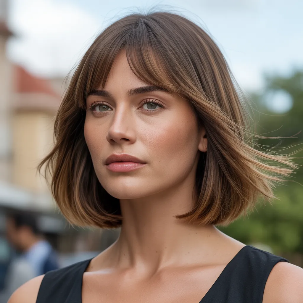 Bob con Flequillo Cortina