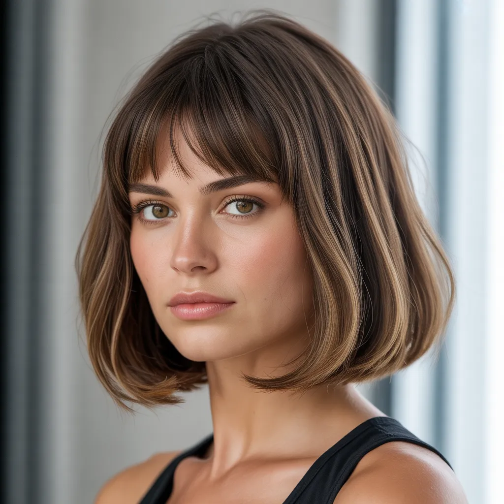 Bob con Flequillo Cortina