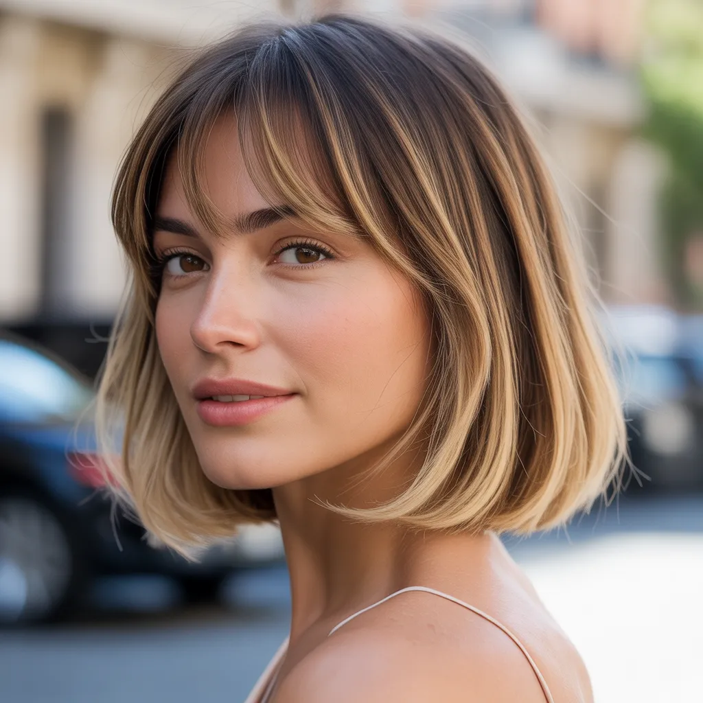 Bob con Flequillo Cortina