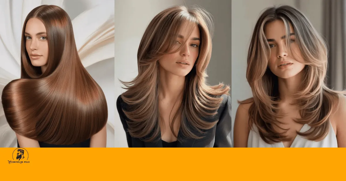 Cabello largo recto con ondas suaves y naturales, manteniendo la elegancia del corte recto con un toque de movimiento. Corte Largo Recto