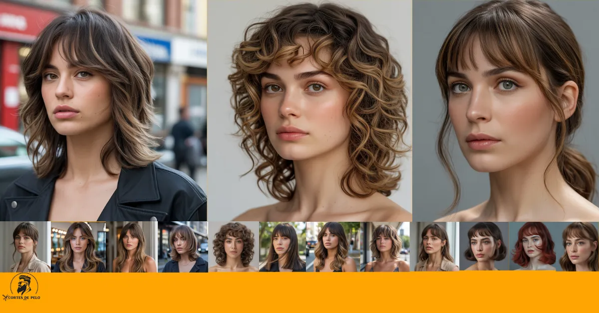 Flequillo cortina adaptado al tipo de rostro para equilibrar las facciones