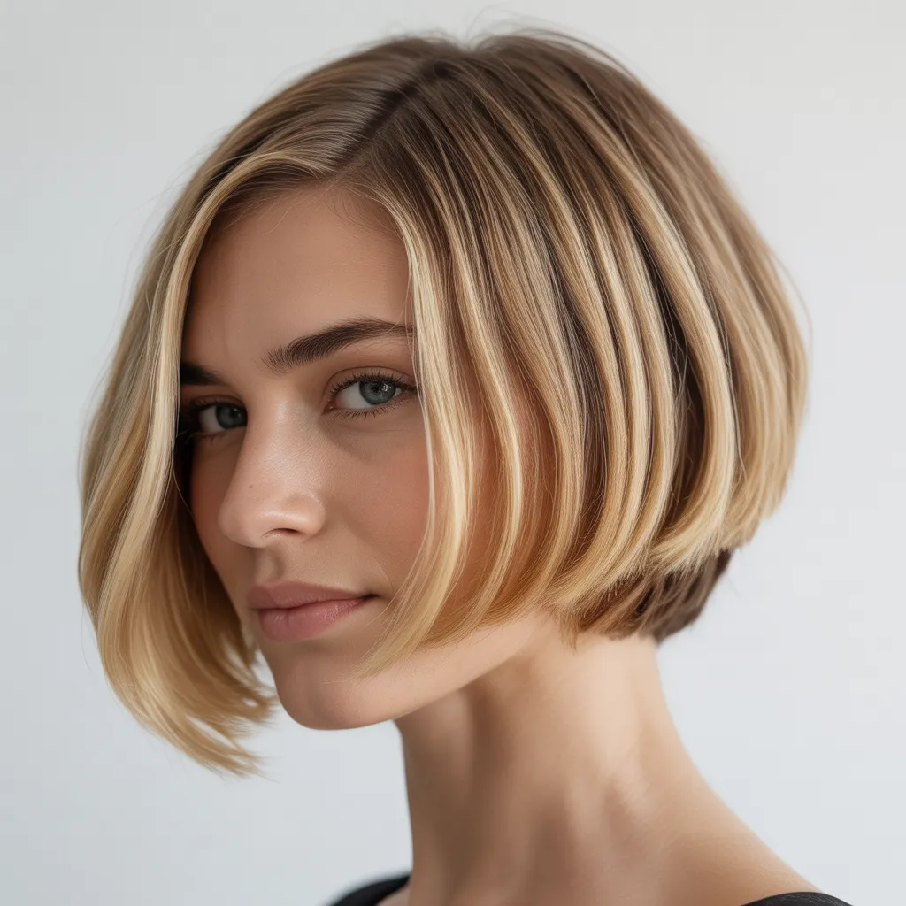 Mujer con bob asimétrico 2026, elegante y moderno, tendencia Pinterest España 3