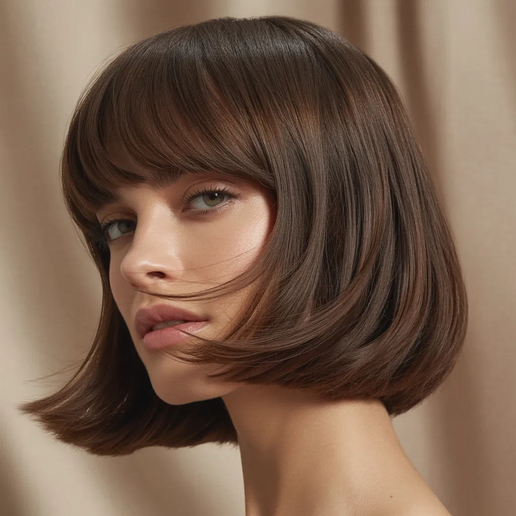 Mujer con bob francés corto 2026, elegante y sofisticado, corte tendencia Pinterest España 2