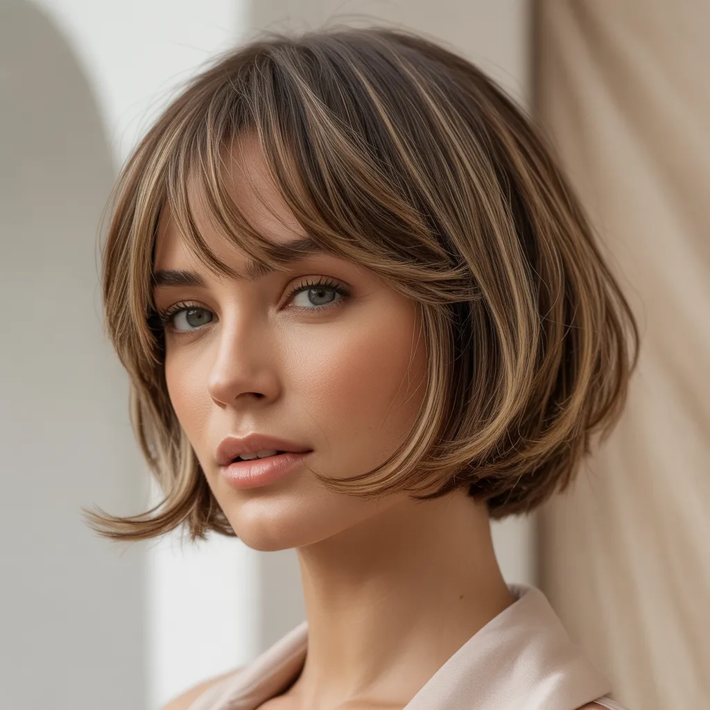 Mujer con bob francés corto 2026, elegante y sofisticado, corte tendencia Pinterest España 3