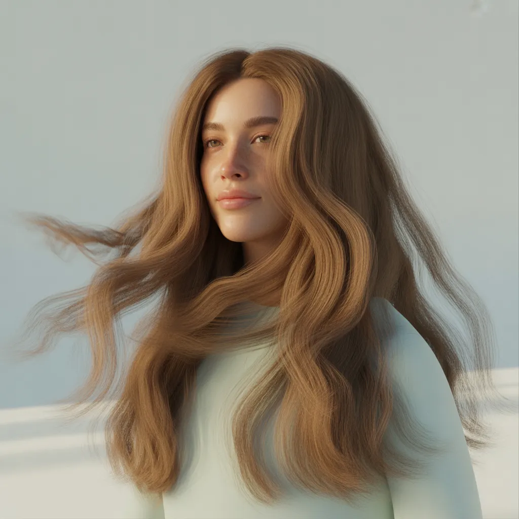 Mujer con cabello largo y textura natural 2026, ondas suaves Pinterest España 2