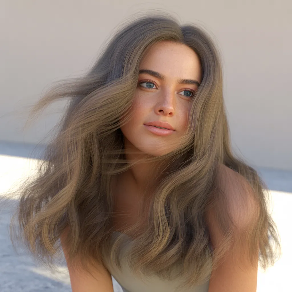 Mujer con cabello largo y textura natural 2026, ondas suaves Pinterest España 3