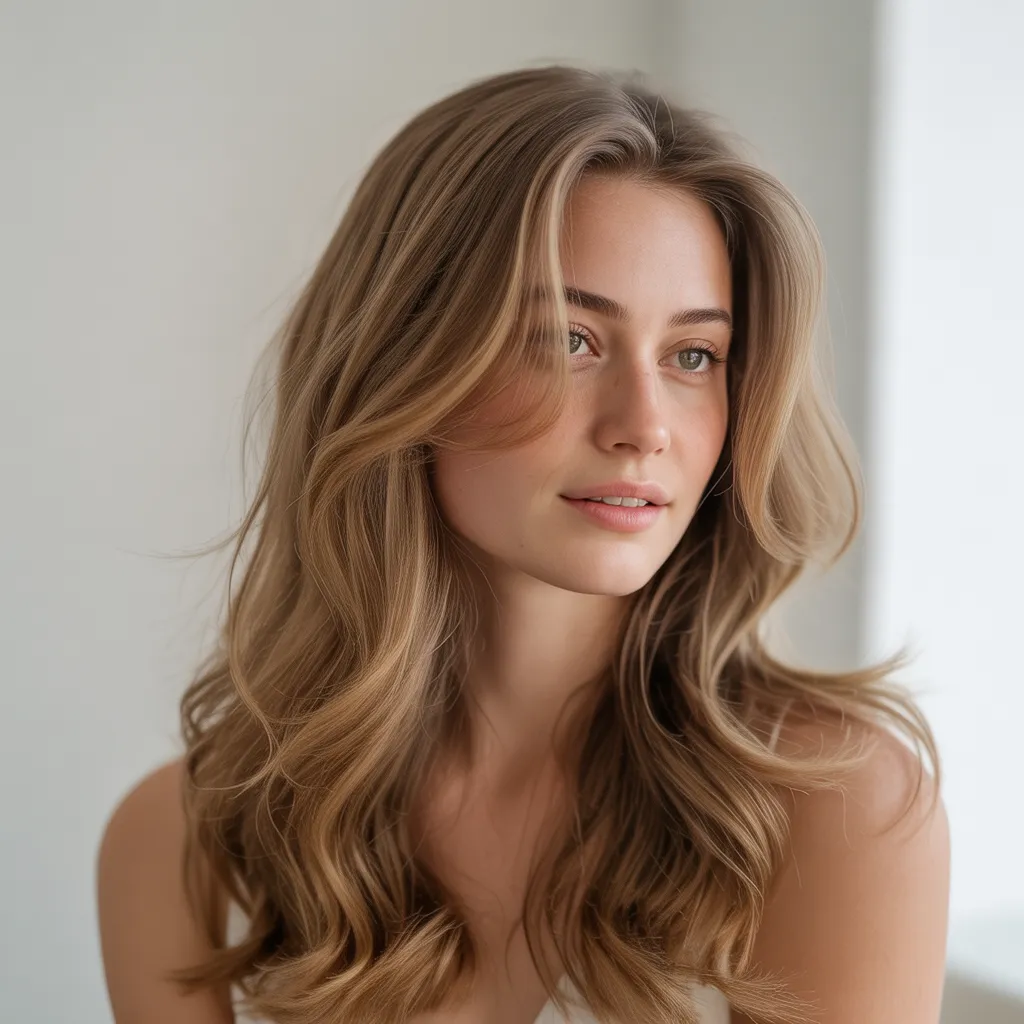Mujer con cabello largo y textura natural 2026, ondas suaves Pinterest España 4