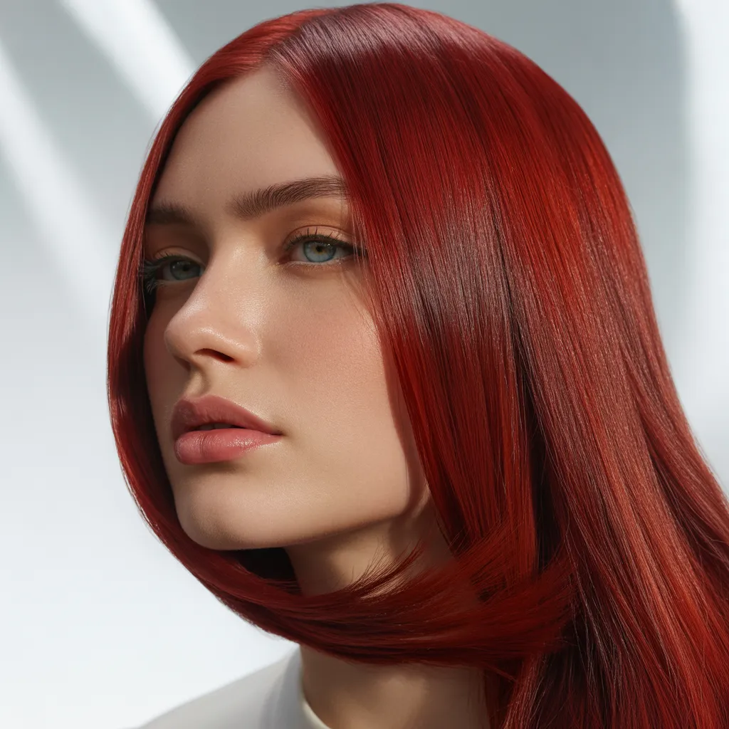 cherry red hair 2026 en cabello largo con brillo intenso-3