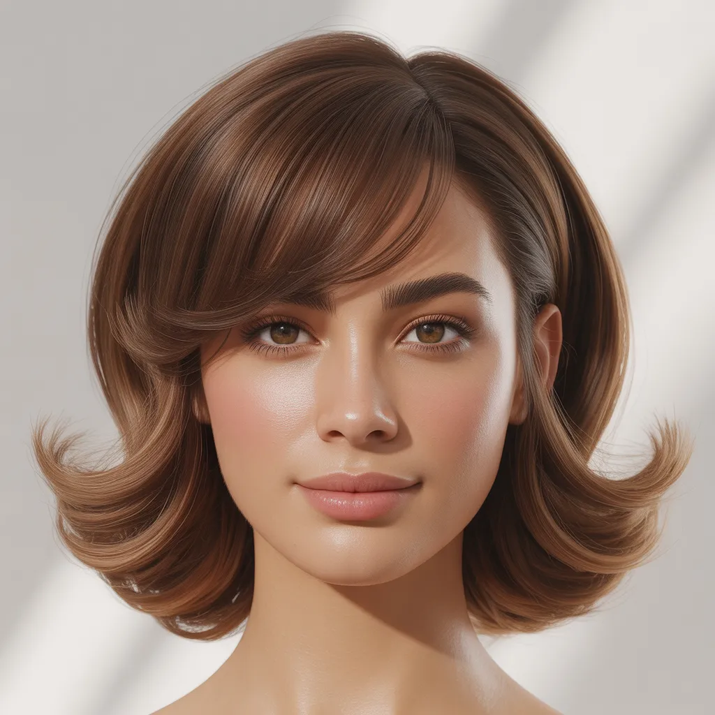 Mujer con corte para cara alargada 2026, flequillos y volumen Pinterest España 4