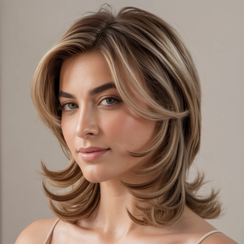 Mujer con corte para cara redonda 2026, capas largas y volumen Pinterest España 4