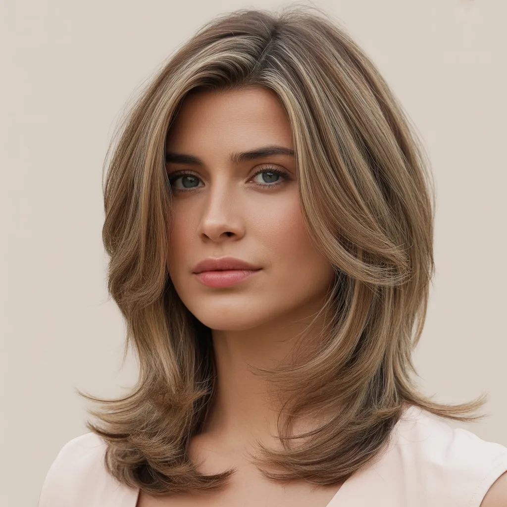 Mujer con corte para cara redonda 2026, capas largas y volumen Pinterest España