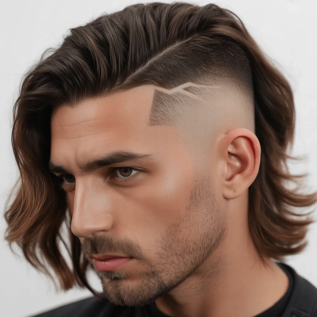 Corte de cabello low fade mullet, con una mezcla de lo tradicional y moderno en el peinado masculino.