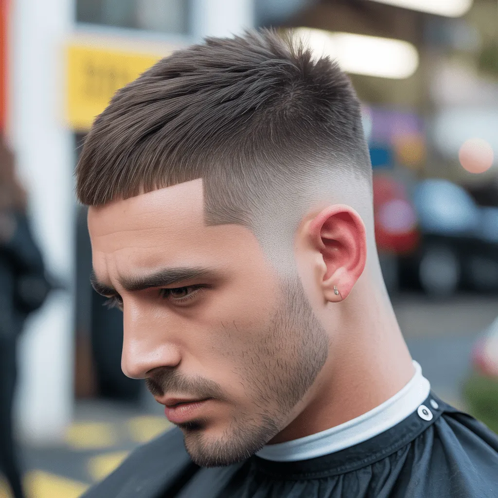 Corte de cabello low taper fade Edgar, con un estilo rebelde y moderno, ideal para hombres que buscan un corte único.