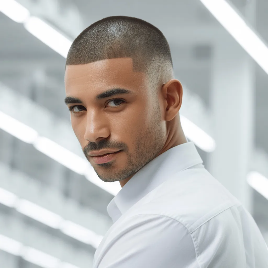 Corte fade hombre con desvanecimiento gradual de corto a largo, ideal para estilos versátiles.
